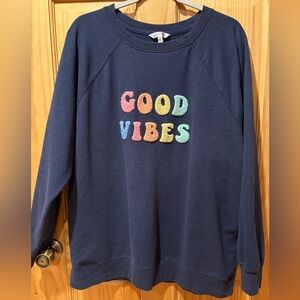 Wild fox Good Vibes Navy Blue Sweatshirt size M